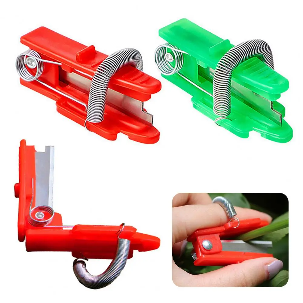 10 Pcs Gardening Thumb Shears Spring-assisted Branch Pruning Guillotine Stainless Steel Thumb Knife for Fruit Vegetables Picking