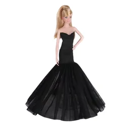 Abito da sposa classico nero a coda di pesce per vestiti Barbie per abiti da bambola Barbie abito da principessa 1/6 accessori per bambole giocattoli 11.5