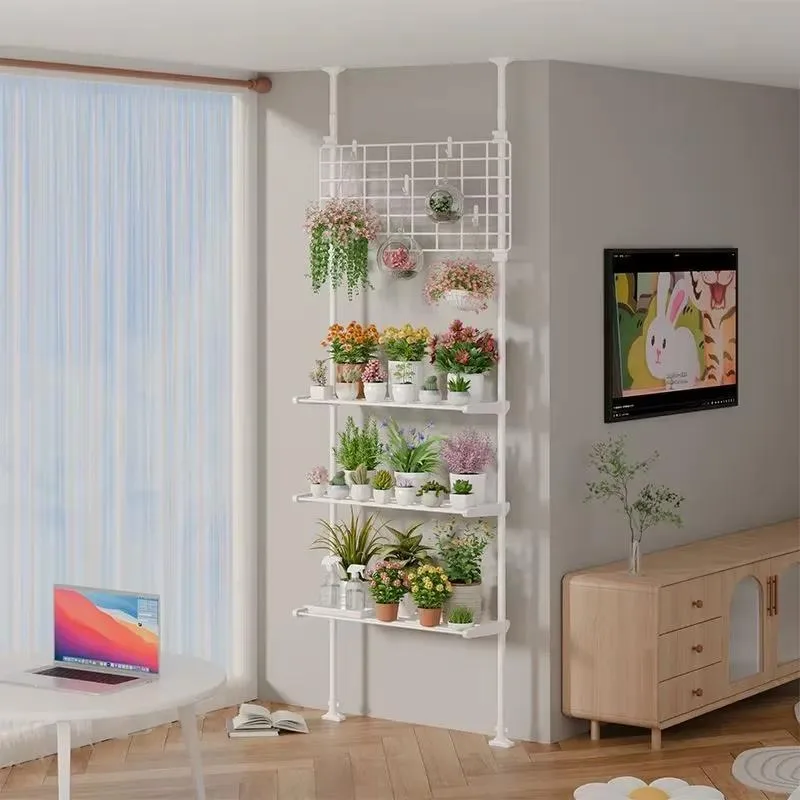 Modern Large Indoor Metal Plant Stand Flower Pot Holder Storage Rack for Living Room Balcony Space Saving