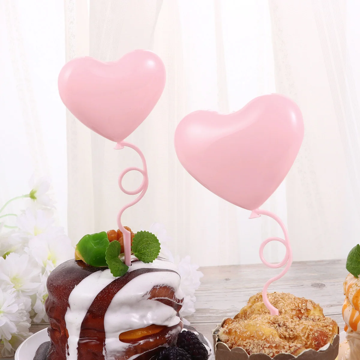 

24 Pcs Valentines Day Cake Picks Heart Shape Toppers for Wedding Decor Valentine's Toothpick