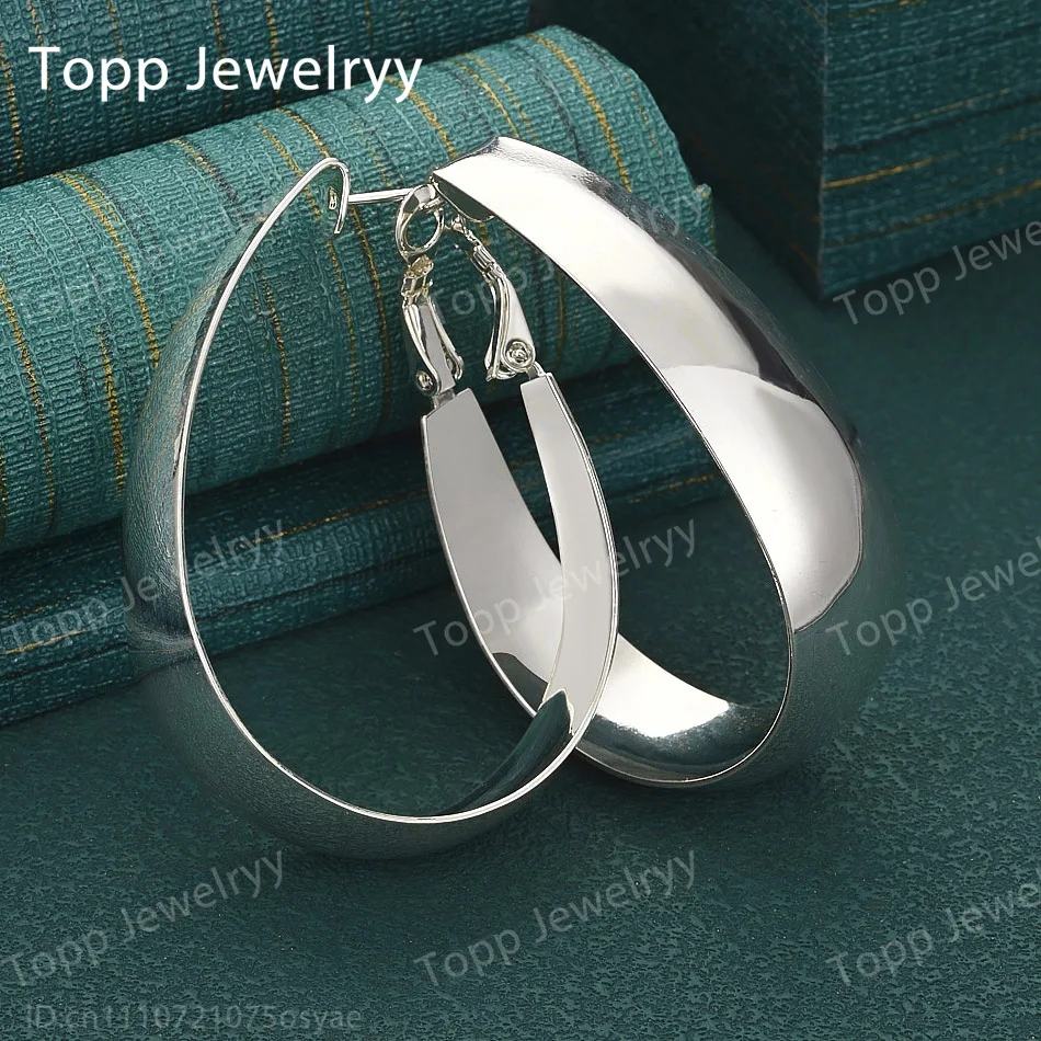 

Очаровательные круглые серьги-кольца из полированного серебра 925 пробы, 35 мм — Женские подарочные украшения — Модные свадебные аксессуары