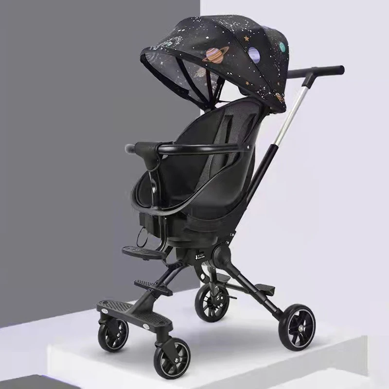 360 Degree Swivel Seat Baby Stroller Foldable Lightweight Two way Four wheel High Landscape Can Sit And Lie Baby cart