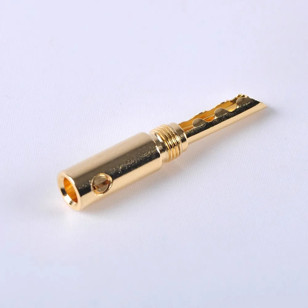 Preffair Gold Plated 4mm BFA Type Banana Plug Audio Speaker HIFI Cable Connector Copper Screw Z-Plugs Hi-Fi Amplifier Terminals