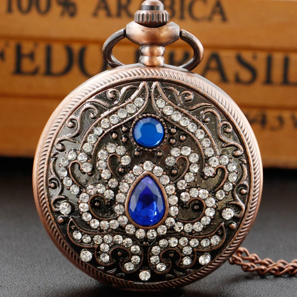 Arab Cijfers Klok Vrouwen Quartz Zakhorloge Hoge Kwaliteit Retro Zakhorloge Ketting Hanger Vrouwen Cadeau