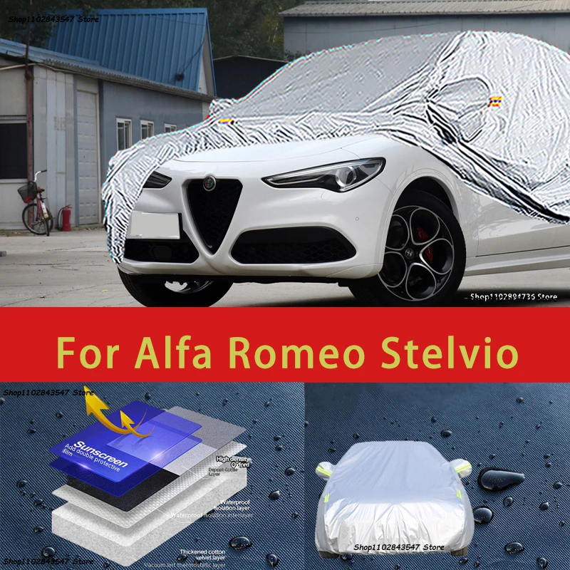 

Защитный чехол для Alfa Romeo stelvio, защита краски автомобиля, солнцезащитный, теплоизоляционный, водонепроницаемая пленка для автомобильной одежды