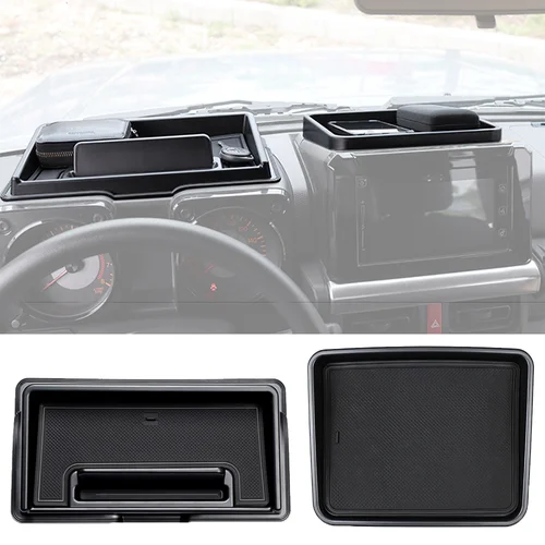 Imagen 1 del producto Caja de almacenamiento para salpicadero de coche, bandeja organizadora para consola central, soporte para teléfono para Suzuki Jimny JB64 JB74 2019-2025, accesorios interiores