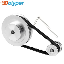 60T 20Teeth 2GT Pulley Belt Kit Belt Width 6mm Reduction 3:1 Bore 3~14mm 3D Printer Synchronous Wheels 2M GT2 Timing Pulley Set