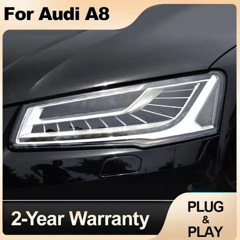 Car Head LampS For Audi A8 2012-2017 Upgrade Modified LED Headlights Dynamic Turn Signal Lamp Brake DRL Car Accessories