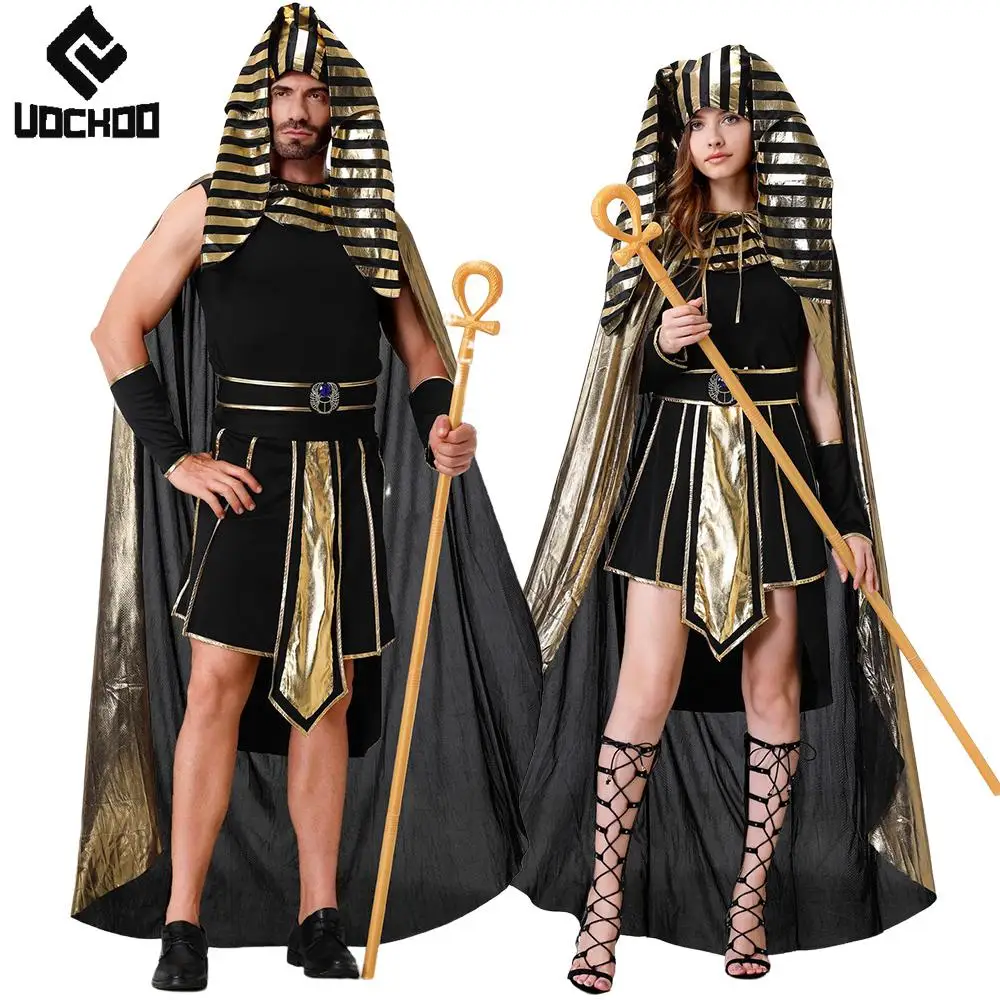 

Cleopatra Dress Suit Pharaoh Cosplay Costume Halloween Egyptian Goddess Clothing Carnival Couple Outfit Party Performance Wear