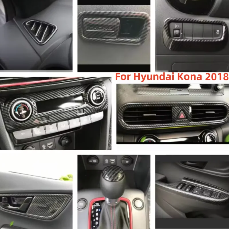 

LHD For Hyundai Kona/ Encino 2018 - 2020 Accessories Inner Door bowl Window switch Air Condition vent gear shift panle cover