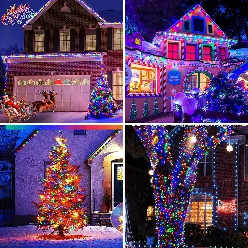 LED Copper Wire String Lights Outdoor 8 Modes Lighting Fairy Light Decor Wedding Garden Room Xmas Halloween Decorations for Home