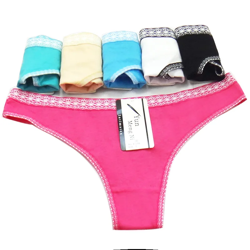 Hot Selling 1pc/Lot Lady T Briefs Fashion T-String Printed Women\'s Thong Underwear Head Cotton Sexy Panties Stock 87299