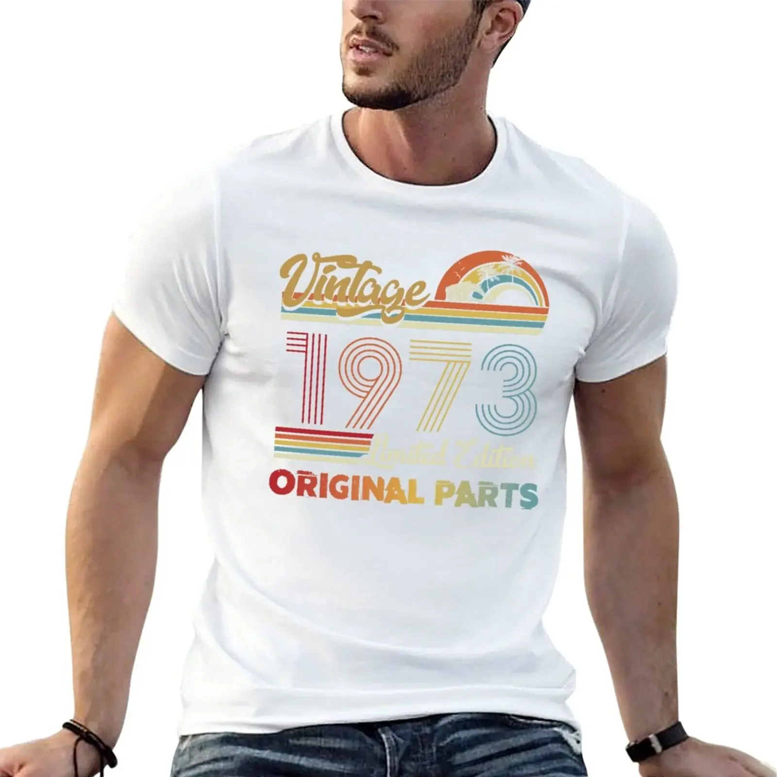 

New Vintage 1973 Limited Edition Original Parts T-Shirt summer top man clothes sweat shirts, men