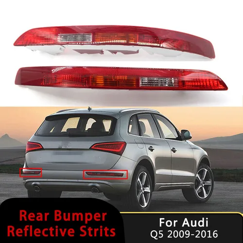Para Audi Q5 2009-2016 parachoques trasero izquierdo derecho luz trasera inferior lámpara de freno lámpara reflectora de parachoques sin bombillas montaje versión UE