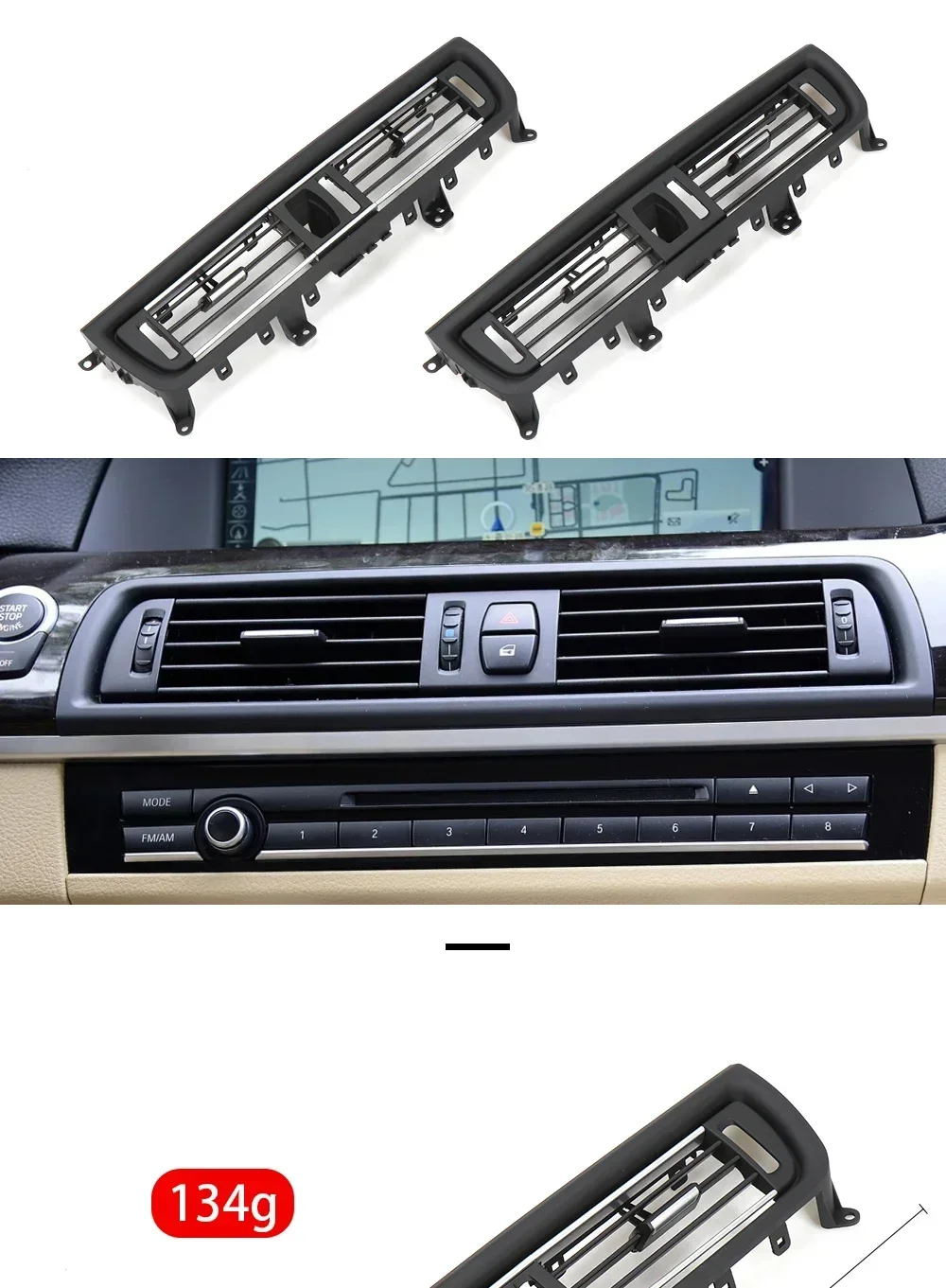 2 Arten Front konsole Grill Dash AC Klimaanlage Entlüftung für BMW F10 F11 F18 520i 523i 525i 528i 535i 64229166885 64229209136 – Detail 1