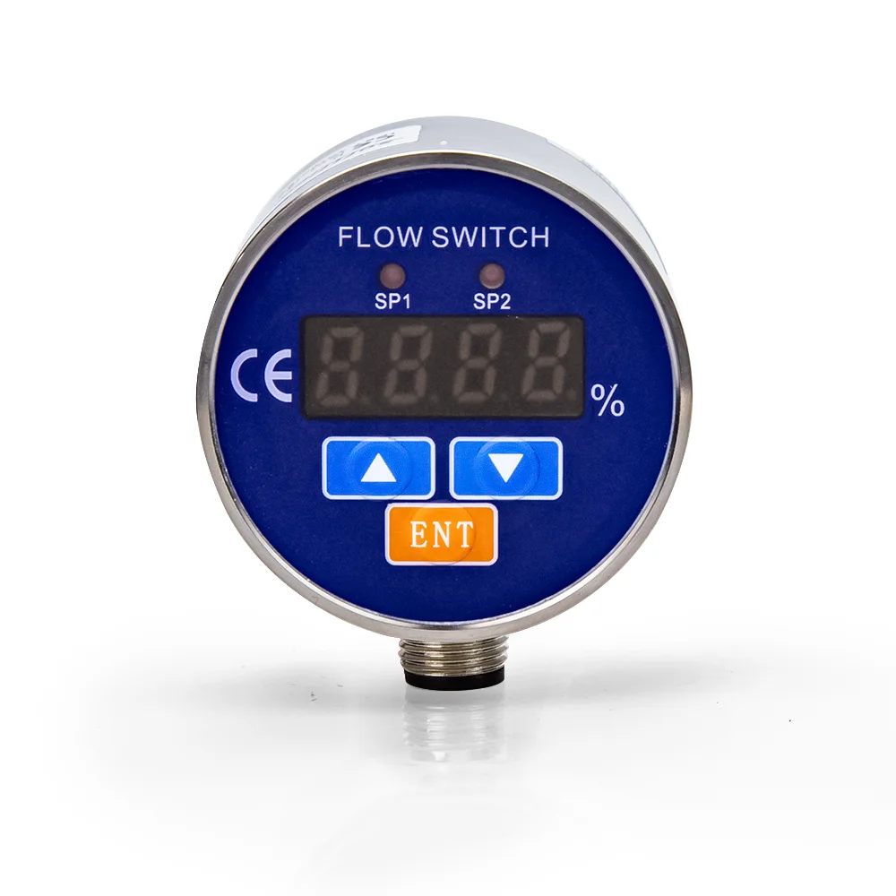 Thermal Diffusion Flow Switch LED Display G1/2 Thread 4-20mA Output Industrial for Water Heater Boiler