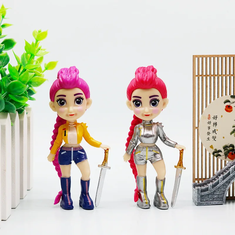 Anime Cartoon Kpop Demon Hunters Zoey Rumi Mira Desktop Ornament Y2K Creatieve Nieuwe Trendy Speelgoed Computer Desktop Figuur Verzamelen