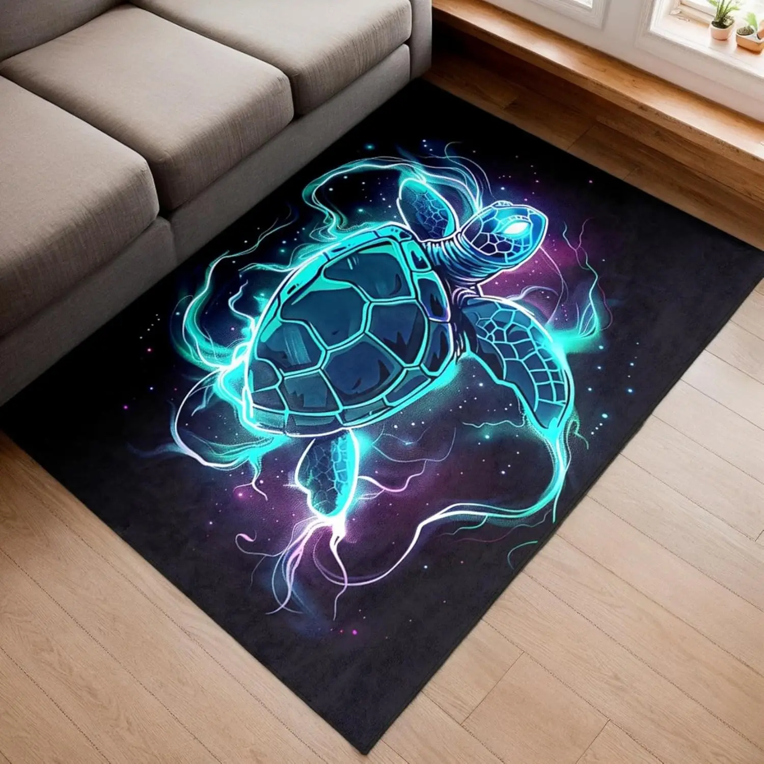 

Коврик «Зеленая морская черепаха» для спальни мальчиков, ковер на тему океанских животных, нескользящий игровой коврик для детской гостиной и класса