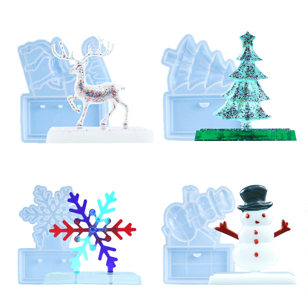 1Pcs Castle Earring Pendant Silicone Mold Resin Mold Snowflake Christmas Tree Hanging Decoration for DIY Earrings Jewelry Making