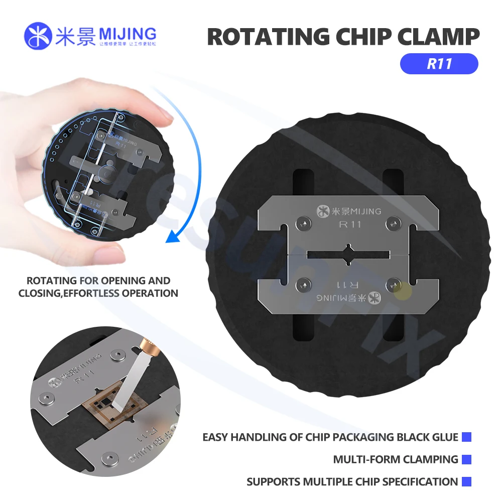 Mijing R11 Rotating Chip Holder for Mobile Phone and Tablet Repair Multi-Specification Chip Clamping and Processing Tool