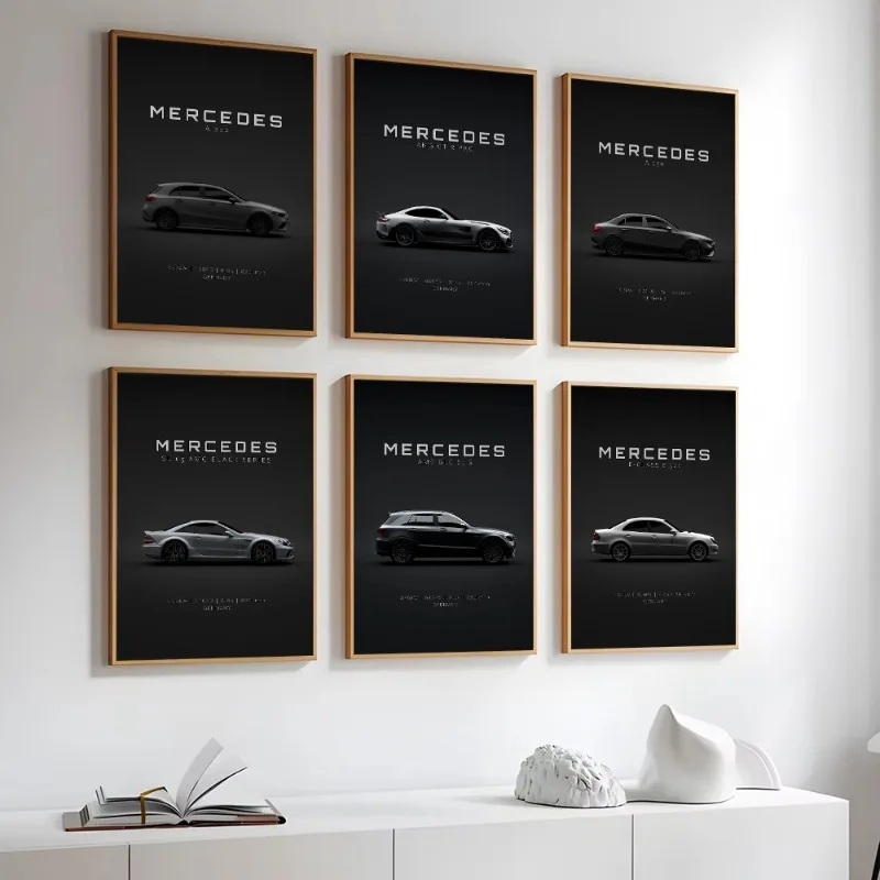 Black Famous Car M-Mercedes-B-Benz-AMG GT G 63 E 350 Poster Print Canvas Painting Home Living Room Wall Art Garage Club Decor