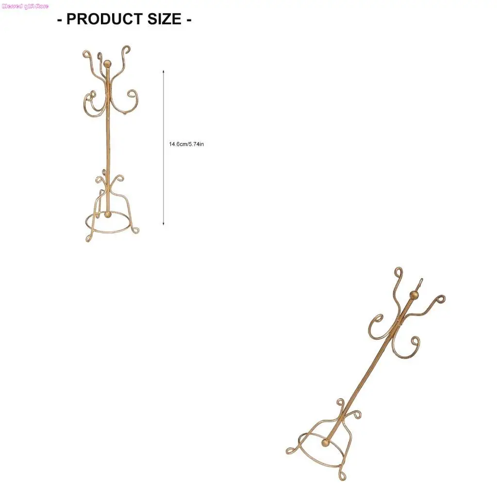 D0JC Easy Assembly Dollhouses Clothes Hanger Retro Iron Design Coat Rack For 1/12 Scale Miniature Bedroom Display Decoration
