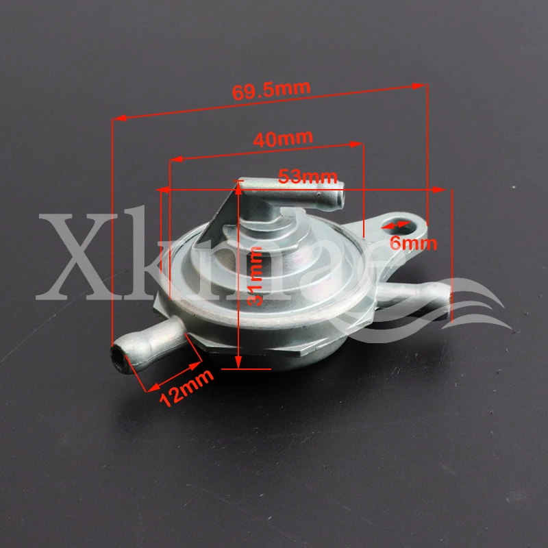 Motorcycle Vacuum 3-Way inline Fuel Tank Tap Filter Petcock Switch for 50cc-150cc Scooter Moped Go Carts Dirt Bike Taotao