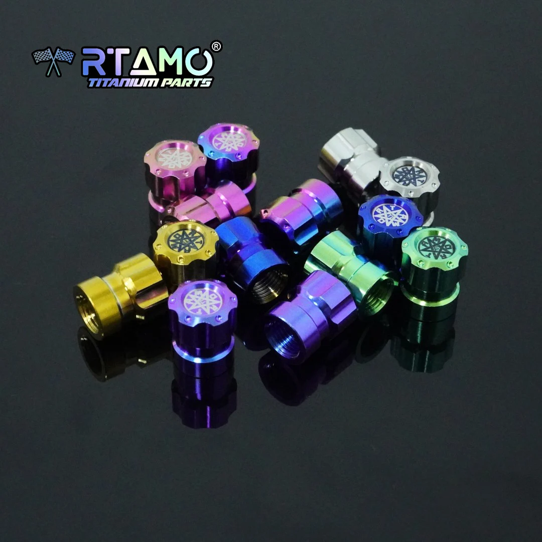 

RTAMO 2pcs Gr5 Titanium Valve Stem Cap Tires Accessories for Bicycle Motorbike Cover Dustproof
