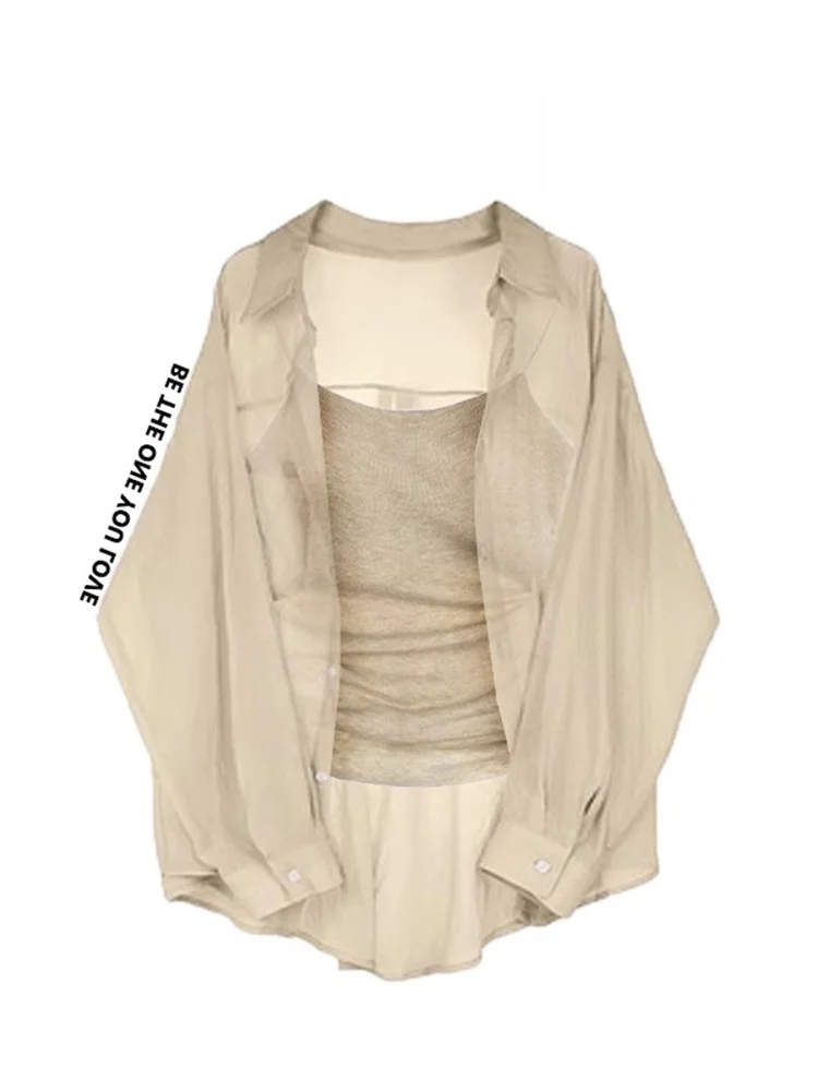 

Женская летняя новая одежда с защитой от ультрафиолета, верхняя одежда без рукавов на шнуровке, ультратонкая шифоновая блузка, кардиган, легкий кардиган J...