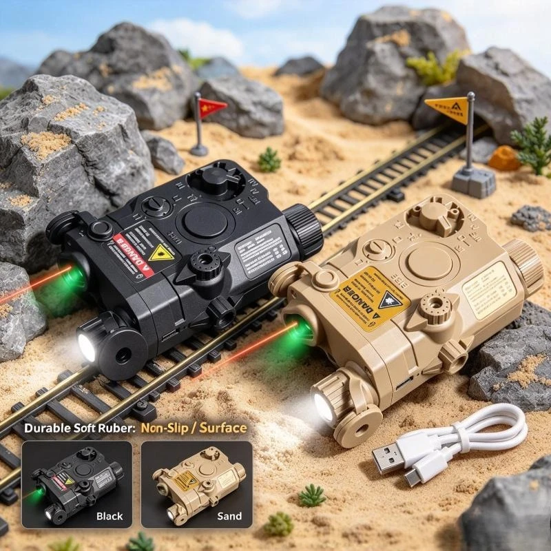 Nylon Outdoor Toy Light Module, Green Signal Light, Red Beam, Strobe Feature, Battery Powered, Rail Mount Game Part