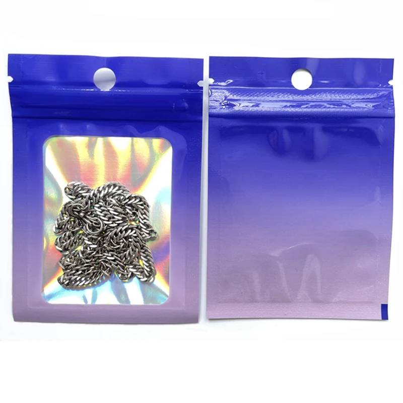 Laser Clear Pouch Self-Sealing Plastic Bag Package For Small Business Jewelry Display Gift Packaging Storage Supplies Wholesale