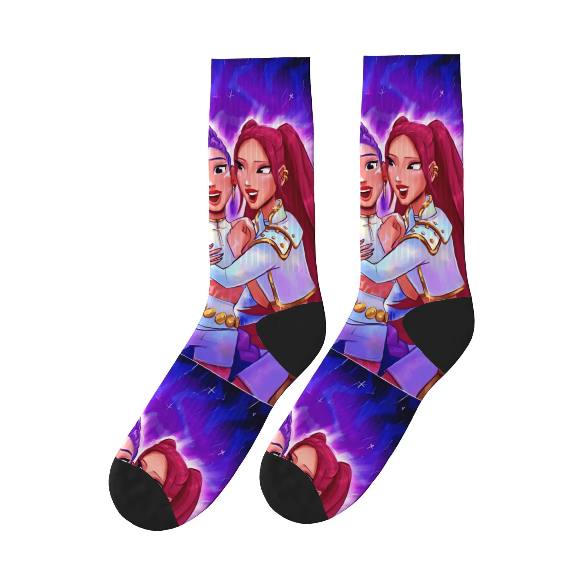 

Adults Men Socks KPop Demon Hunters Mira Zoey Rumi Movies Stockings Autumn Korean Breathable Socks Print Cycling Non Skid Socks