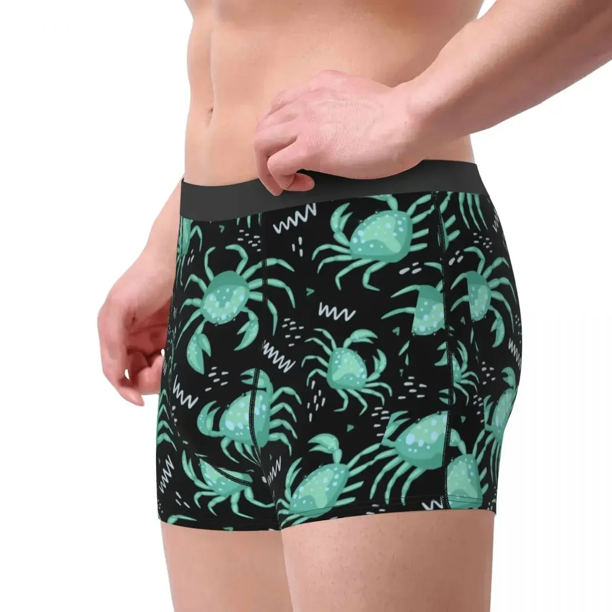 Cute Crabs Starfish Sea Animals Men Underwear Boxer Shorts Panties Humor Polyester Underpants for Homme Plus Size