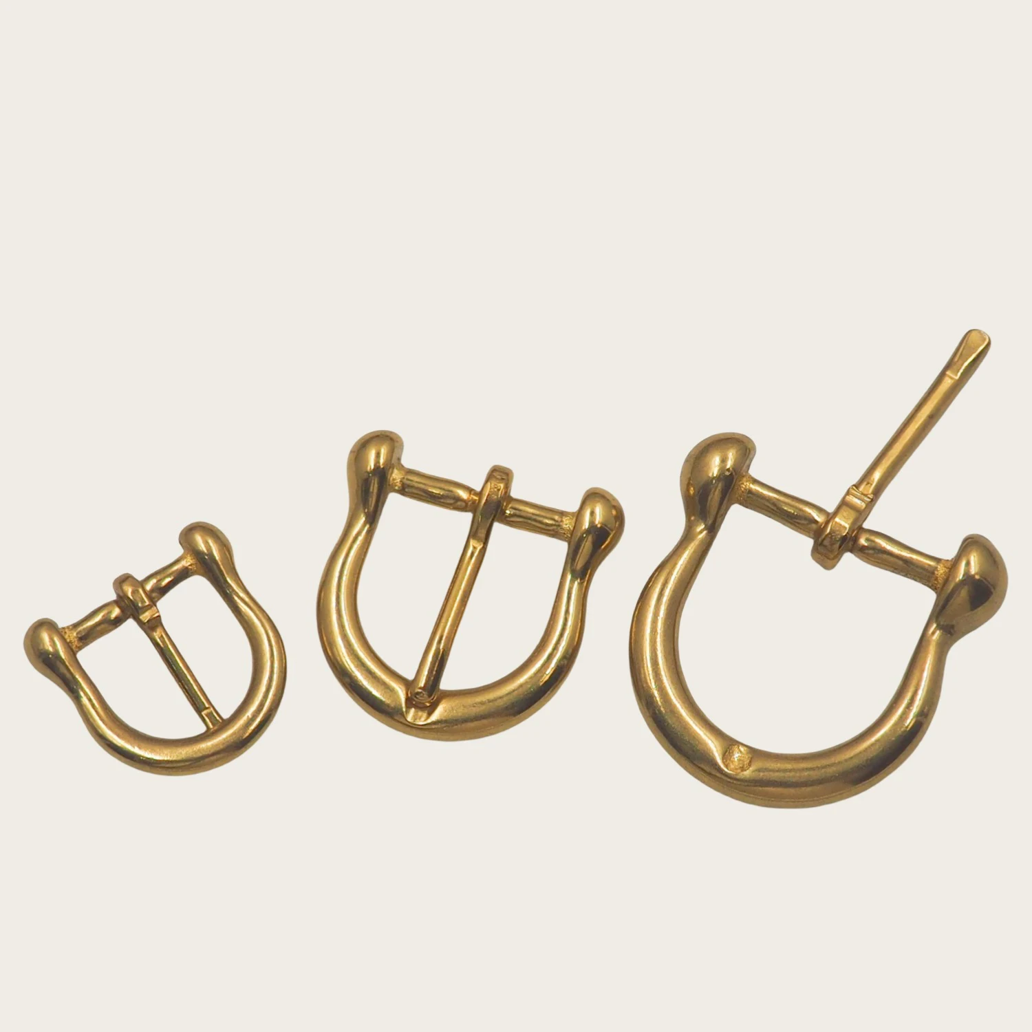 1 Stück Massiver Messing-Gürtelschnallen-Verschluss, Hufeisen-Schnalle, Taschen- und Gepäckgurt, Verstellbare D-Ring-Schnalle, Taillengürtel-Zubehör – Detail 2