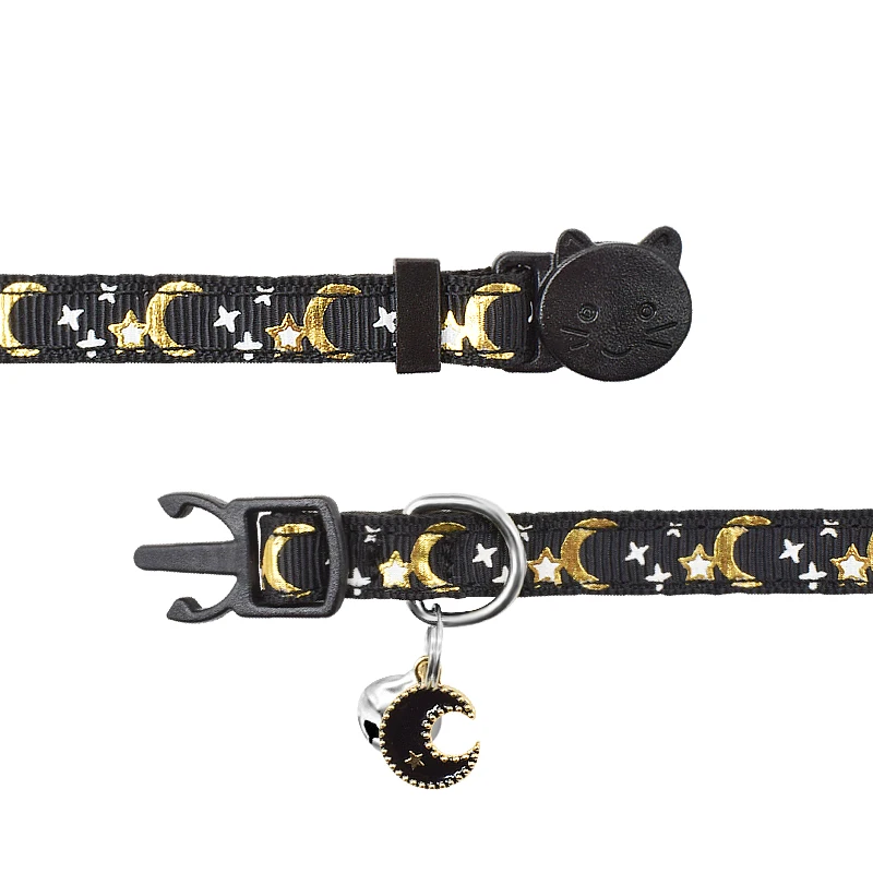 Star Moon Bowknot collare per gatto campana Breakaway sicurezza morbido collare per gatto collana regolabile carino grazioso papillon collare per gatto per gattino