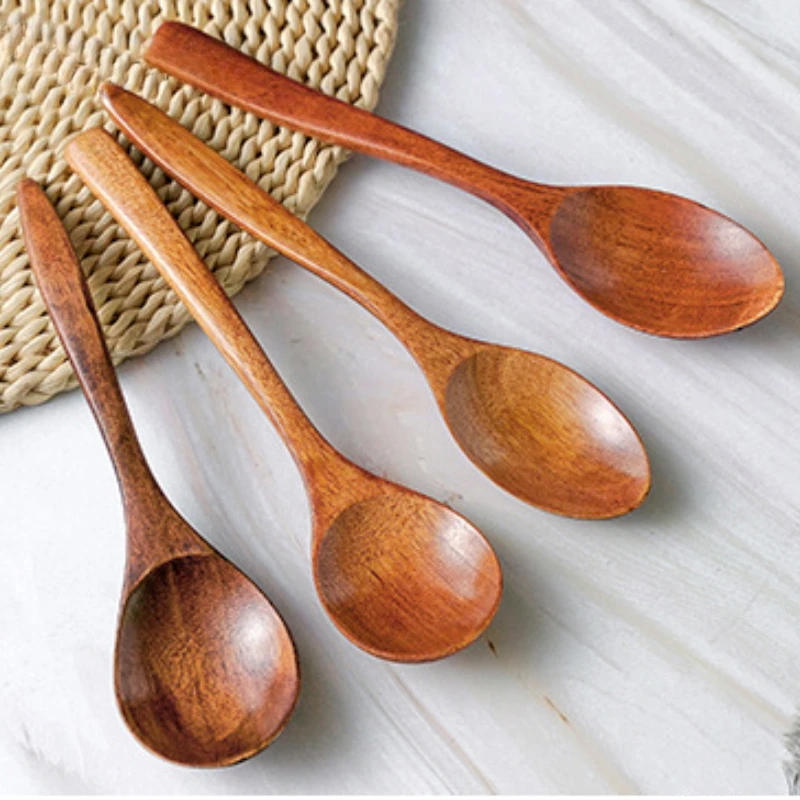 Cuchara de madera de bambú, utensilio de cocina, herramienta para sopa, cucharadita para Catering, Cucharas de cena