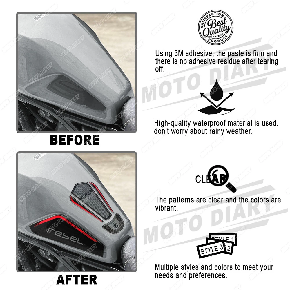 3D Resin Motorcycle Fuel Tank Pad Sticker Gas Tank Protection Decals Waterproof For Rebel 1100 CMX 1100 2021-2025 2024 image 6