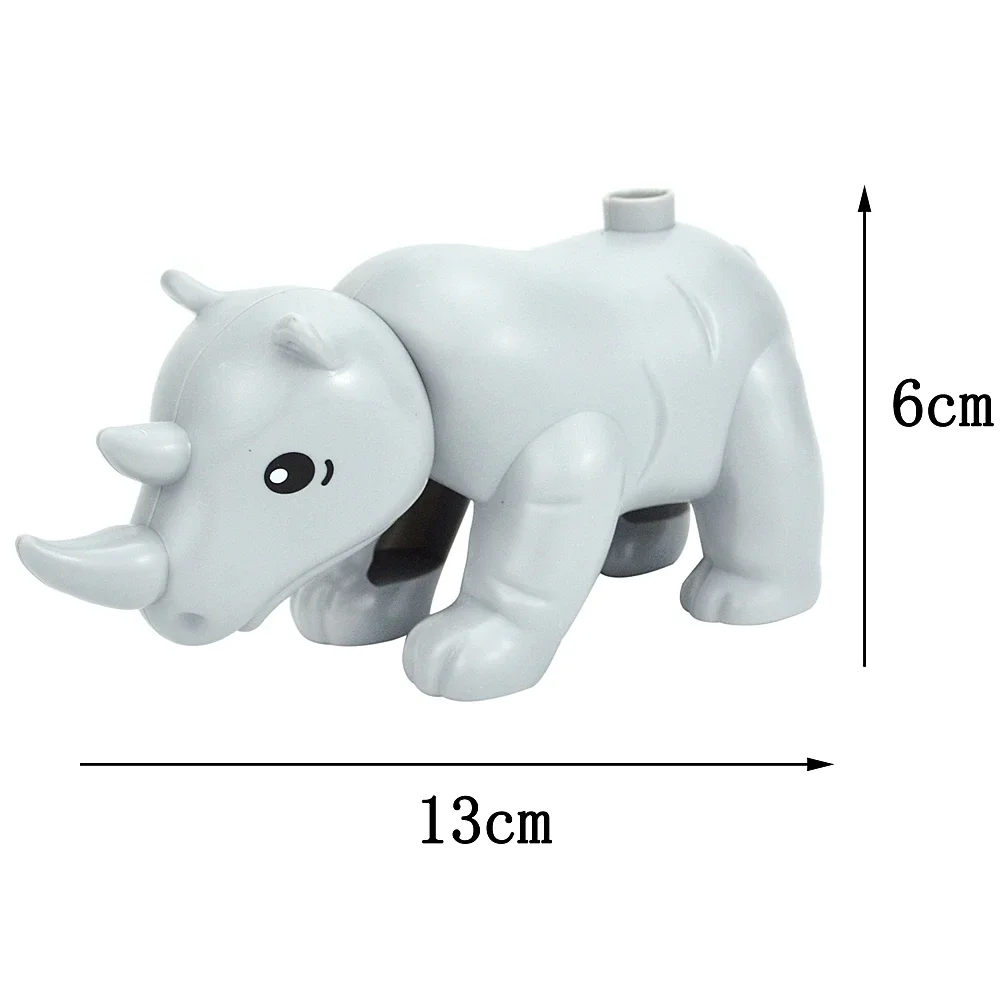 Big Size Building Block Animals Accessories  Farm Zoo Dog Dolphin Bear Deer Lion Tiger Giraffe Large Bricks Kid Toy Duploes