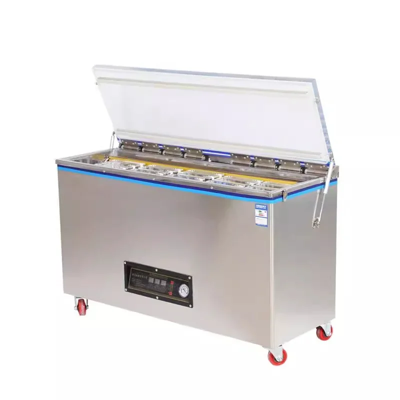 آلة تعبئة الفراغ الأوتوماتيكية بالكامل آلة تعبئة الفراغ التجارية الكبيرة طعام مطبوخ، جاف ورطب ثنائي الغرض طازج