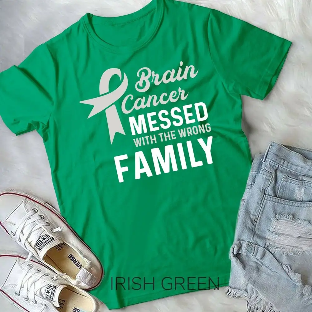 Brain Cancer Messed Wrong Family - Brain Cancer Awareness Unisex T-shirt