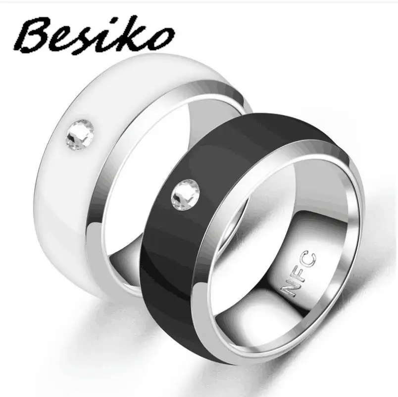 Besiko New Technology NFC Smart Finger Digital Stainless Steel Male And Female Couple Rings For Android/iPhone Mobile Phones