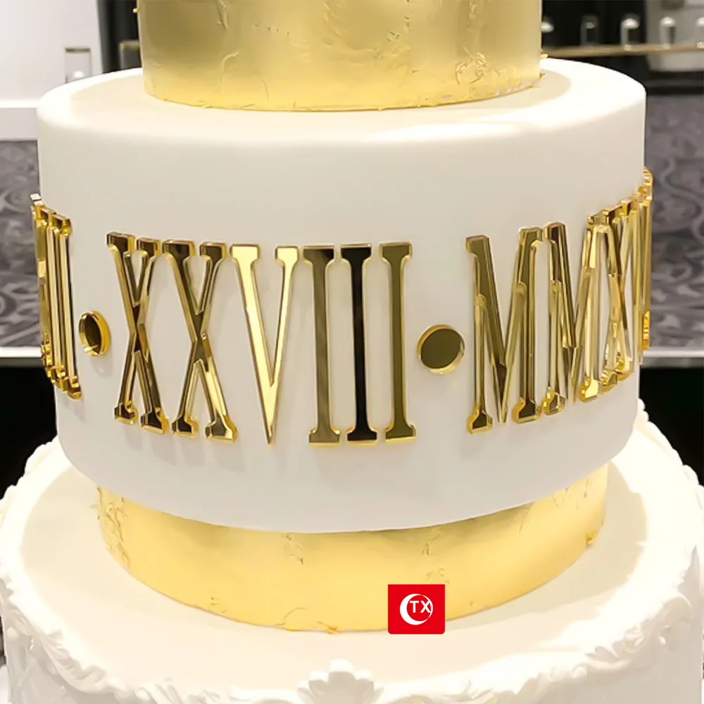 קישוט עוגה דיגיטלית אקרילית הוספה 0-9 דיגיטלי ואותיות 26 אנגלית אלף בית