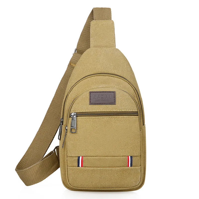 New Men Chest Bag Canvas Crossbody Shoulder Bag Korean Style Casual Waist Pack Large Capacity Backpack