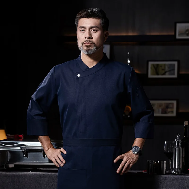 Ropa de trabajo para Chef, manga larga, Otoño Invierno, restaurante, cocina, cocina occidental, Catering, cantimplora, hornear pasteles, pan, ropa