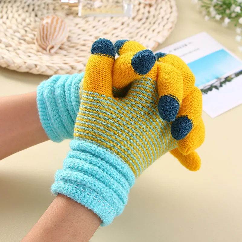 Herbst und Winter Damen Gestrickte Winterhandschuhe Kaschmir Gestrickte Damen Warme Dicke Handschuhe Touchscreen Skihandschuhe