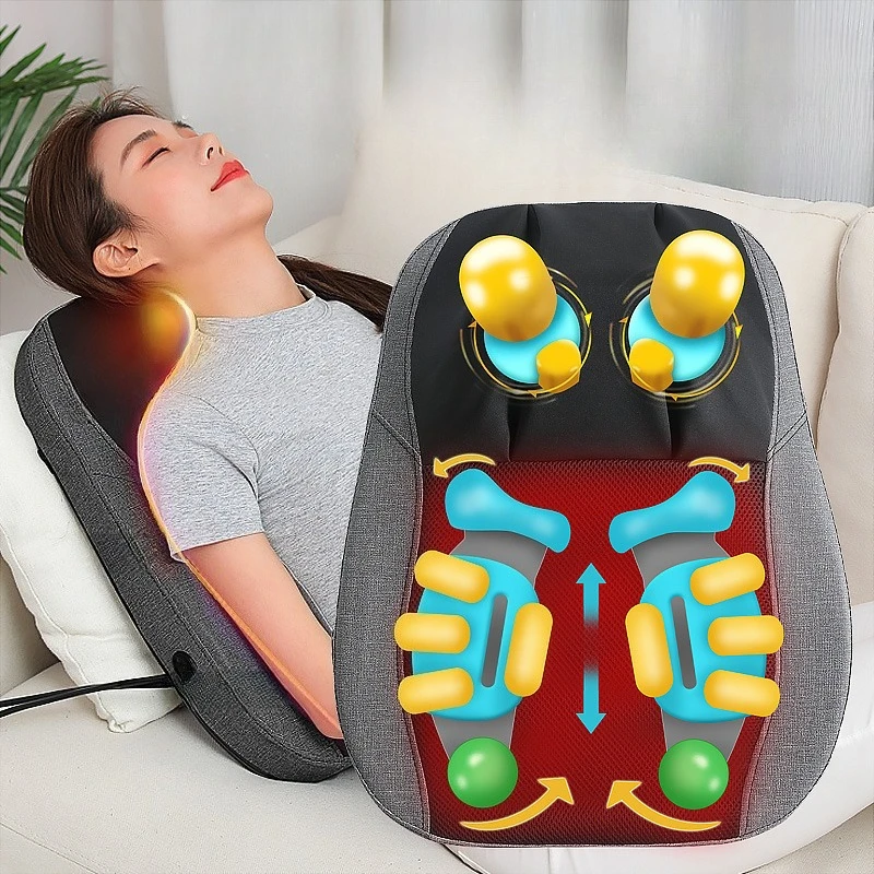 

Массажеры для шейного отдела позвоночника и спины, подушка для горячего компресса для домашнего использования, регулируемая подушечка для шеи с подогревом, портативный массажер для терапии спины