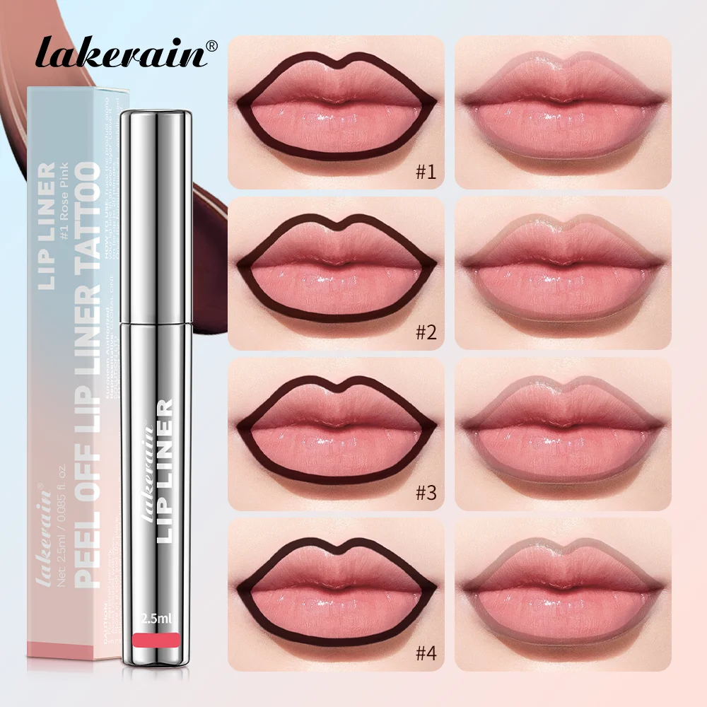 4Pcs/Set Peel‑Off Lip Liner Tattoo Lipstick Waterproof Transfer‑Proof Long Lasting Matte Velvet Lip Tint Sexy Red Shade Daily Lip Makeup Cosmetic