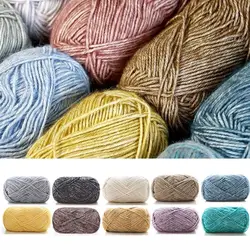 Fil de Laine de Coton Chaud Arc-en-ciel pour Pull, Crochet, Lait, Document, DIY