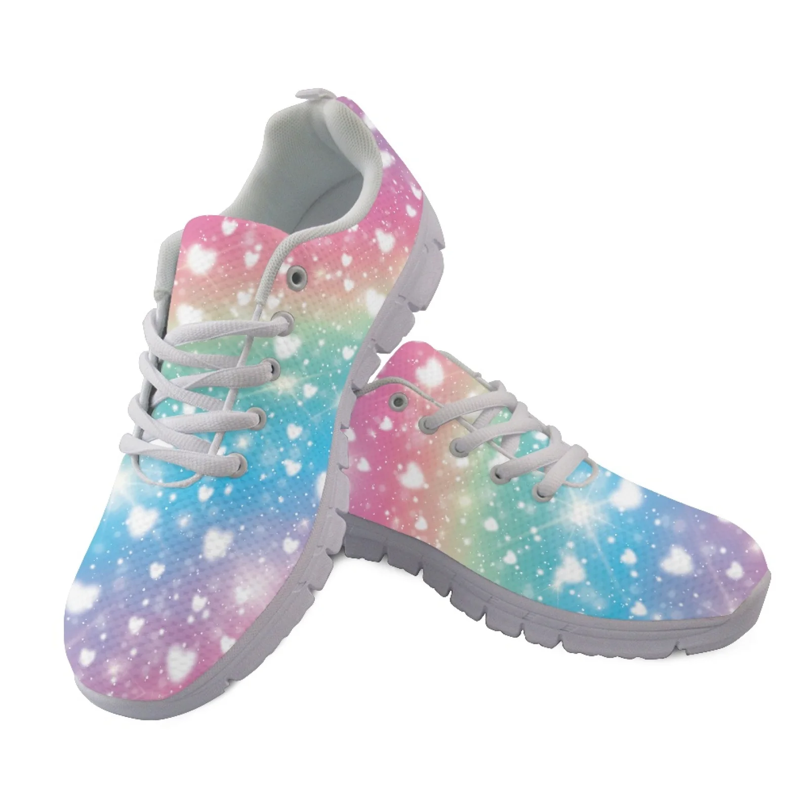 Coloranimal Colorful Heart Anti-Slip Tennis Shoes for Men Mesh & EVA Sole Sports Gym Jogging Athletic Shoes New Arrival