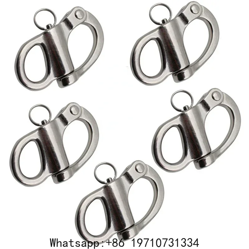 

5pcs Stainless Steel 316 Rigging Sailing Fixed Bail Snap Shackle Fixed Eye Snap Hook Sailboat Sailing Boat Yacht Outdoor Living